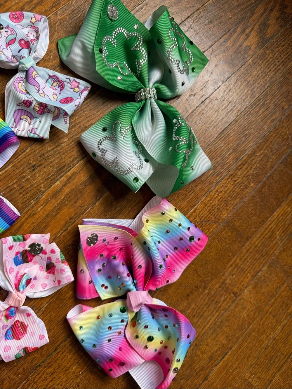 JoJo Siwa Rainbow, Pink & Green Kids Hair Bow Set